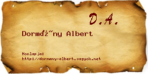 Dormány Albert névjegykártya